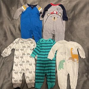 5 size 3-6 months boys one piece outfits
